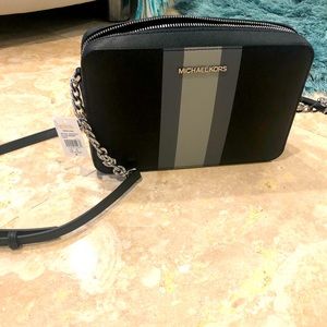 MICHAEL KORS Center Stripe Cross-body Bag! NEW!!!